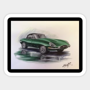 Iconic E Type Jaguar Sticker